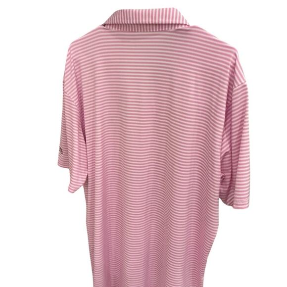 Holderness & Bourne The Maxwell Striped Pink & White VP Golf Polo XL - Picture 4 of 5